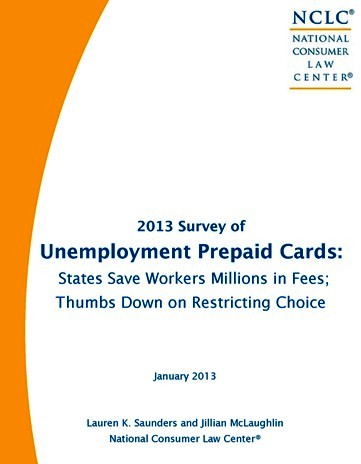 Unemployment Prepaid Cards Report 2013